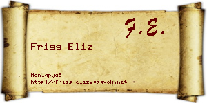 Friss Eliz névjegykártya